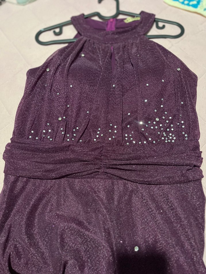 Mor Drapeli Midi Abiye Elbise - Görsel 2