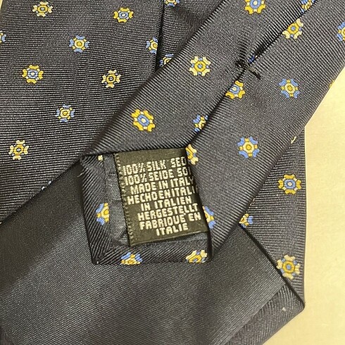 Diğer 0 ipek sarı-lacivert desenli Angelo Bosani kravat