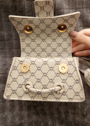 Kahverengi Yılan Desenli Tokalı Kadın Çanta - Görsel 3