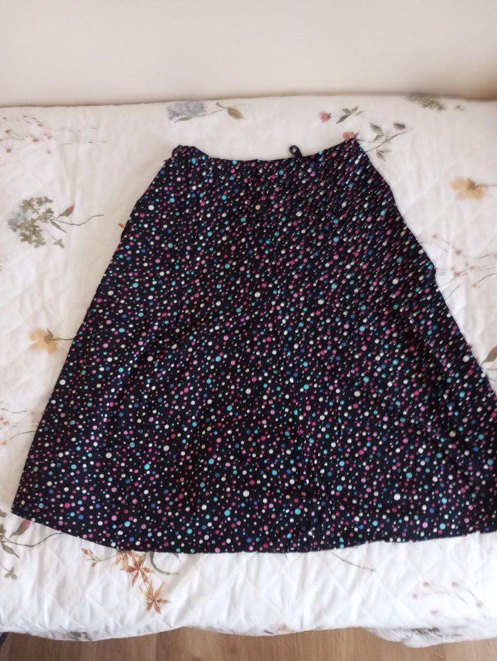 Örgü Detaylı Çok Renkli Hamile Mini Etek - Görsel 2