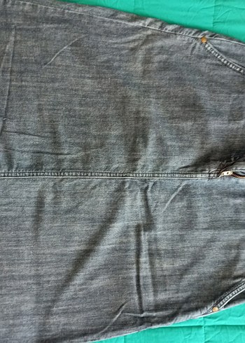 Düğmeli Gri Hamile Midi Etek - Görsel 2