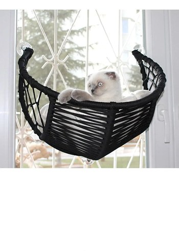 Kedi için Siyah Asma Yatak - Görsel 3