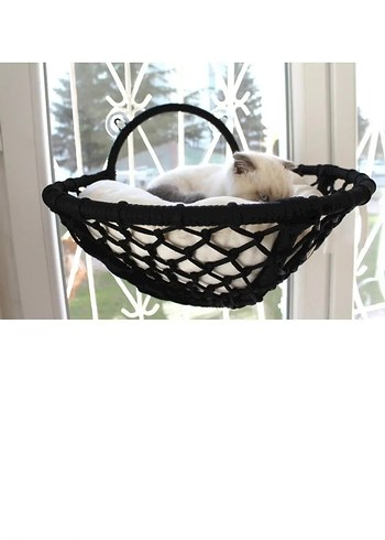 Gri Sepet Tasarımlı Beyaz Kedi Yatağı - Görsel 3