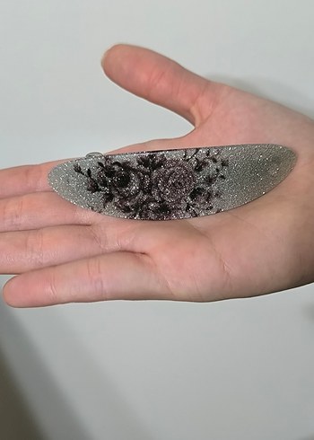 Payetli Gri Vintage Saç Tokası - Görsel 2