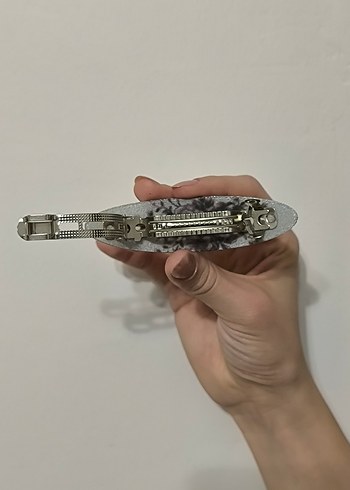 Payetli Gri Vintage Saç Tokası - Görsel 3