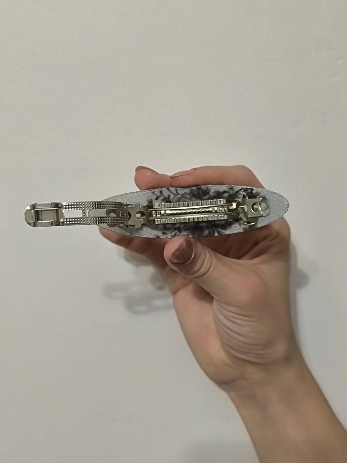 Payetli Gri Vintage Saç Tokası - Görsel 3