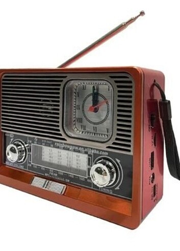 polygold FENERLİ / SAATLİ AHŞAP NOSTALJİ RADYO / Bluetooth, Usb/