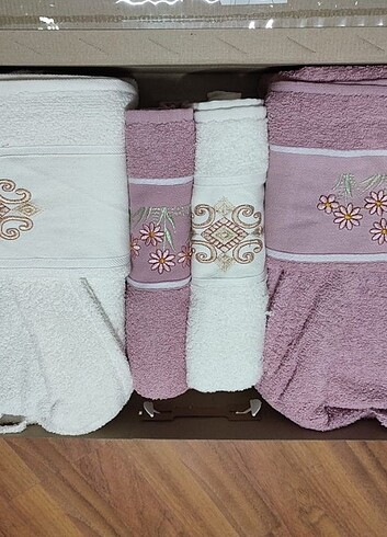 Özdilek Pamuklu 6 parça Aile bornoz seti
