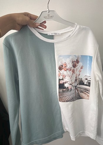 Happiness Baskılı Uzun Kollu Pamuklu Kadın Sweatshirt