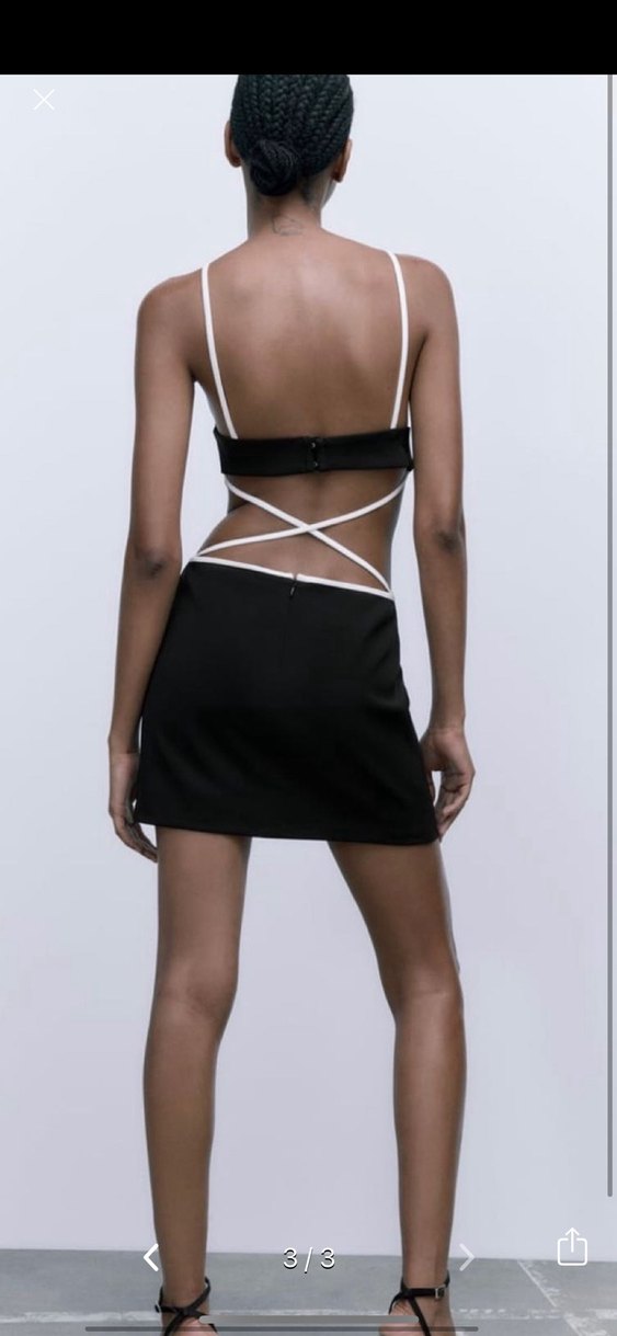 Zara Siyah Mini Elbise - Görsel 3