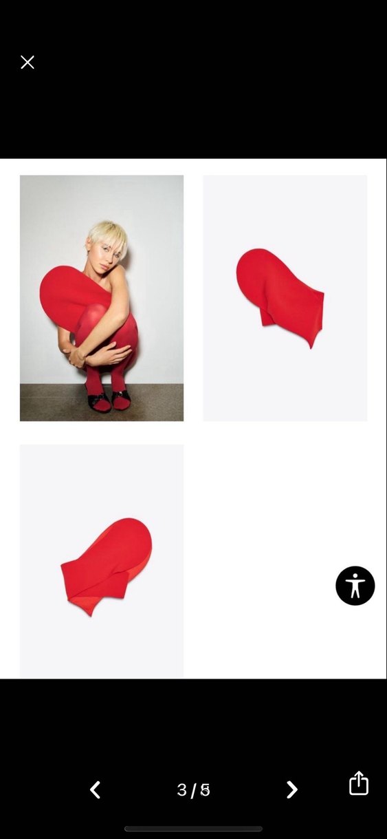 Asimetrik Kalp Kalp Yaka Kırmızı bluz - Görsel 2