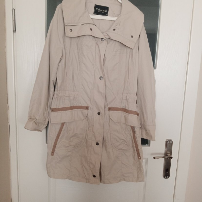 Bej midi boy trençkot - Görsel 2