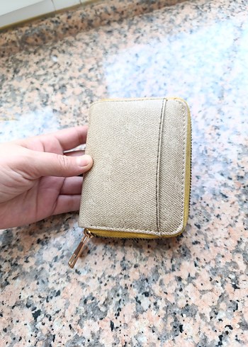 Gri ve sarı Renkli Fermuarlı Kadın Cüzdanı - Görsel 3