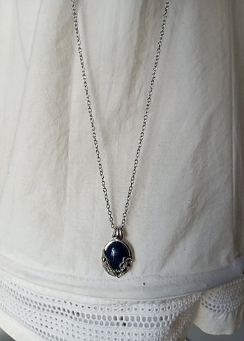 Accessorize Bohem Zincir Detaylı Koyu Mavi Midi Kolye