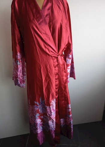 Bordo Bohem Uzun Kadın Sabahlık - Görsel 5