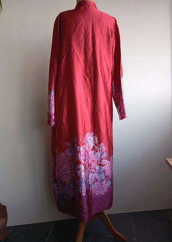 Bordo Bohem Uzun Kadın Sabahlık - Görsel 2