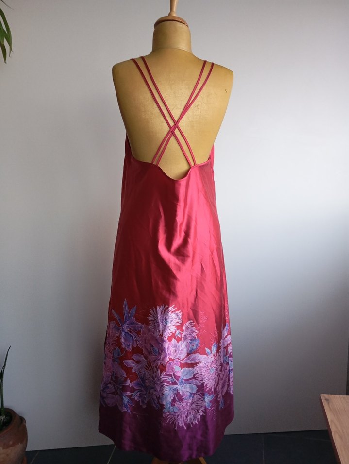 Bordo Bohem Uzun Kadın Sabahlık - Görsel 4