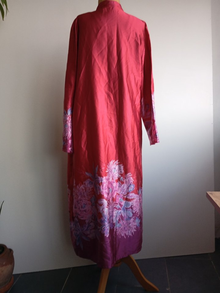 Bordo Bohem Uzun Kadın Sabahlık - Görsel 2