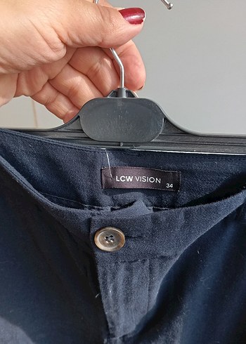 Lacivert Kadın Normal Boy keten wide leg - Görsel 3