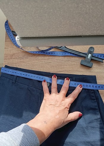 Lacivert Kadın Normal Boy keten wide leg - Görsel 6