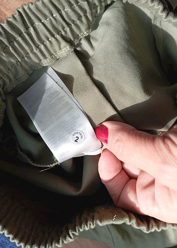 Kadın Bej Keten Bol Kesim Kemerli Pantolon - Görsel 4