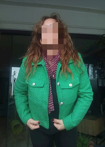 Yeşil Düğmeli Midi Kadın Triko Ceket - Görsel 7