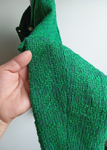 Yeşil Düğmeli Midi Kadın Triko Ceket - Görsel 3