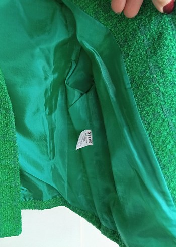 Yeşil Düğmeli Midi Kadın Triko Ceket - Görsel 4