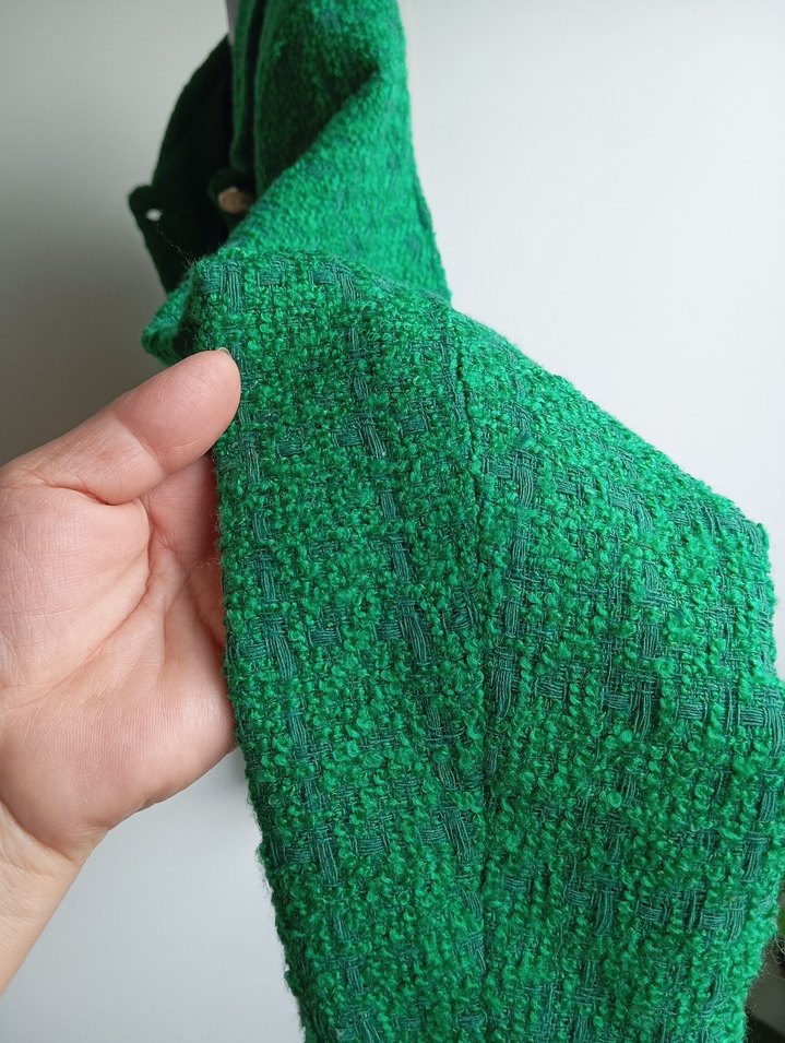 Yeşil Düğmeli Midi Kadın Triko Ceket - Görsel 3