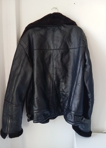 xxl Beden siyah Renk Siyah Deri Erkek Biker Ceket hakiki kuzu derisi içi kürklü