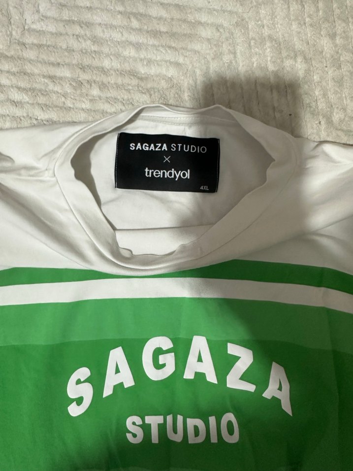 4 Xl büyük beden Yeşil Baskılı Kısa Kollu Tişört - Görsel 2