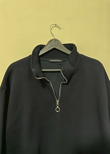 Kadın Gri Yarım Fermuarlı Sweatshirt - Görsel 3