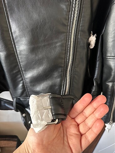 xxl Beden siyah Renk Zara biker deri ceket