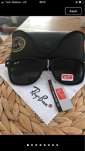 Rayban siyah mat walferer güneş gözlüğü