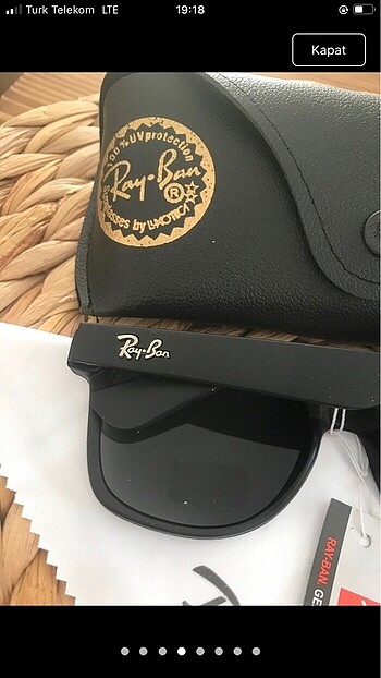  Beden siyah Renk Rayban siyah mat walferer güneş gözlüğü