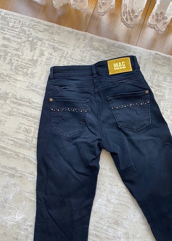 32 Beden Düğmeli Lacivert Midi Kadın Kot Pantolon