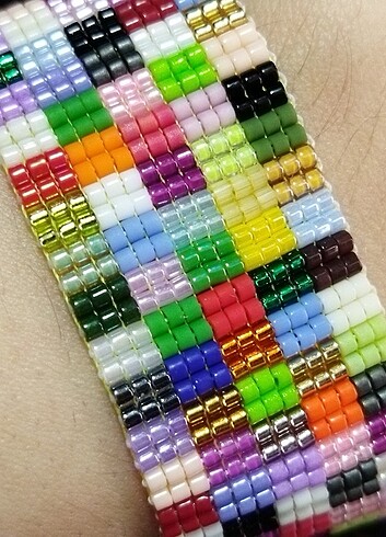 Colour Blocked Orjinal Miyuki Bileklik 