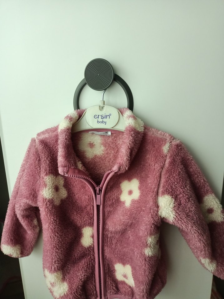 Kız Çocuk Pembe Batik Desenli Bornoz - Görsel 3