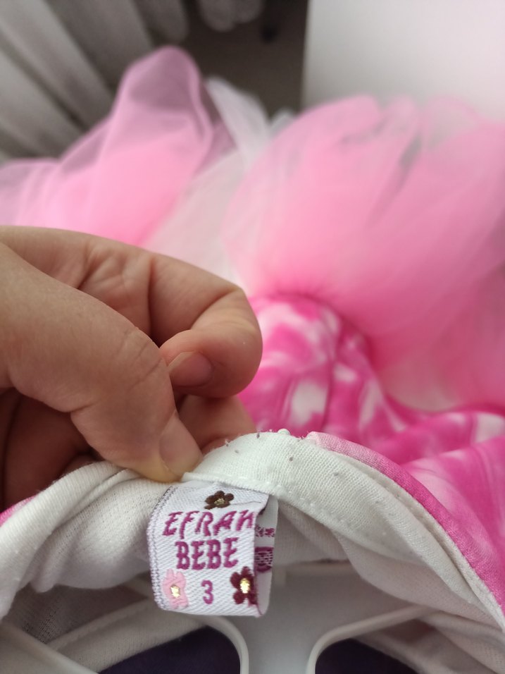 Çiçek Detaylı Pembe Kız Çocuk Elbisesi - Görsel 4