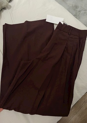Zara Drapeli Kahverengi Kadın Kumaş Pantolon