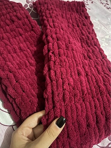 Beden bordo Renk Puffy bordo şal