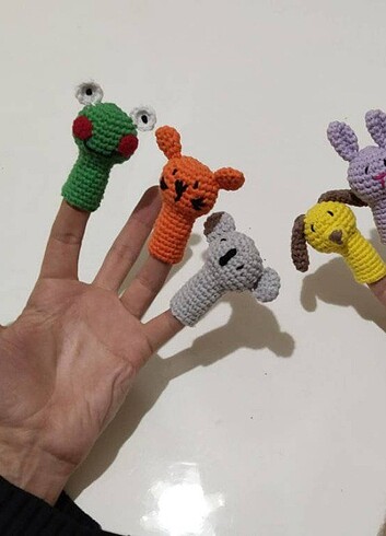 Tasarımcı Amigurumi parmak kukla 