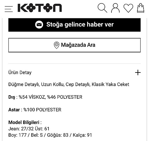 Koton koton siyah blazer ceket