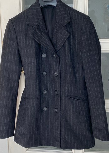 Düğmeli Gri Kadın Blazer Ceket - Görsel 3