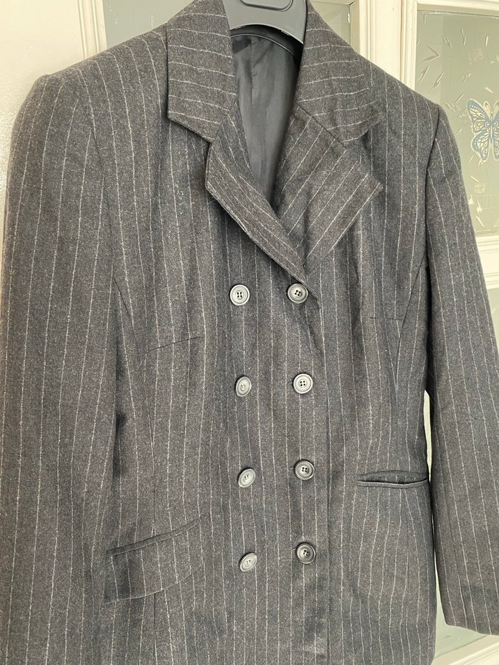 Düğmeli Gri Kadın Blazer Ceket - Görsel 4