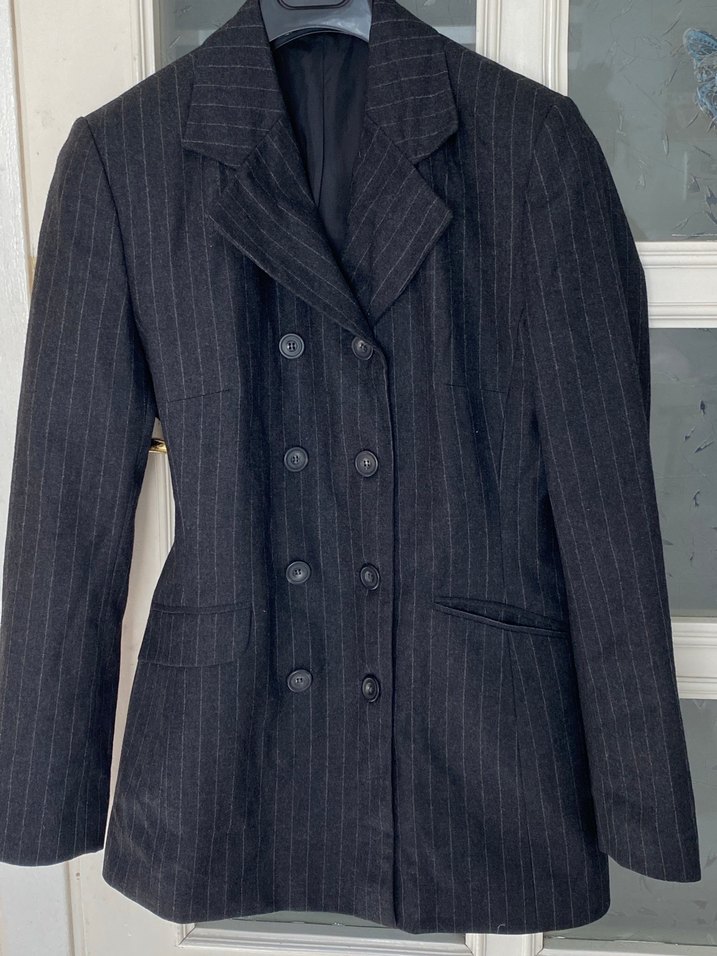 Düğmeli Gri Kadın Blazer Ceket - Görsel 3