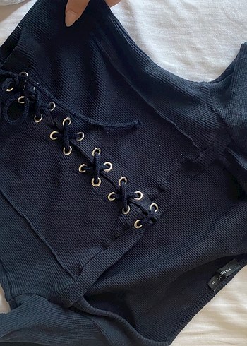 Trendyol & Milla Lacivert Bluz Crop