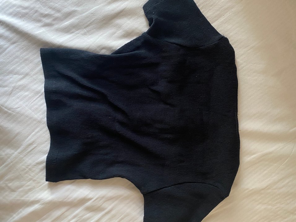 Lacivert Bluz Crop - Görsel 3