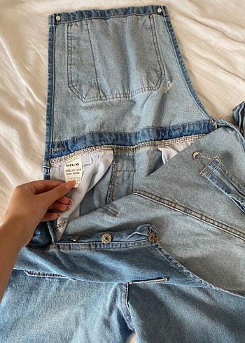 Mavi Denim Askılı Tulum - Görsel 3