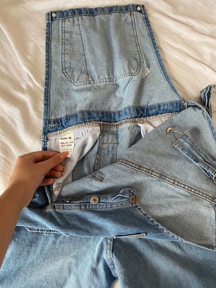 Mavi Denim Askılı Tulum - Görsel 3